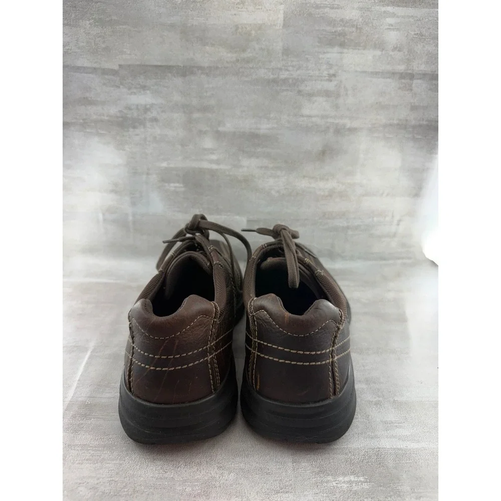Clarks Men Dark Brown Leather Bicycle Toe Oxford Shoes 26103260 Size 11M